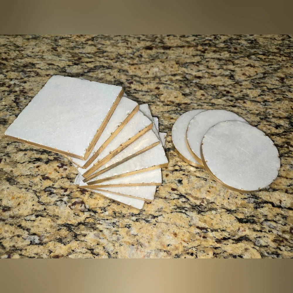 Marble Gold Coasters Set Qty 11